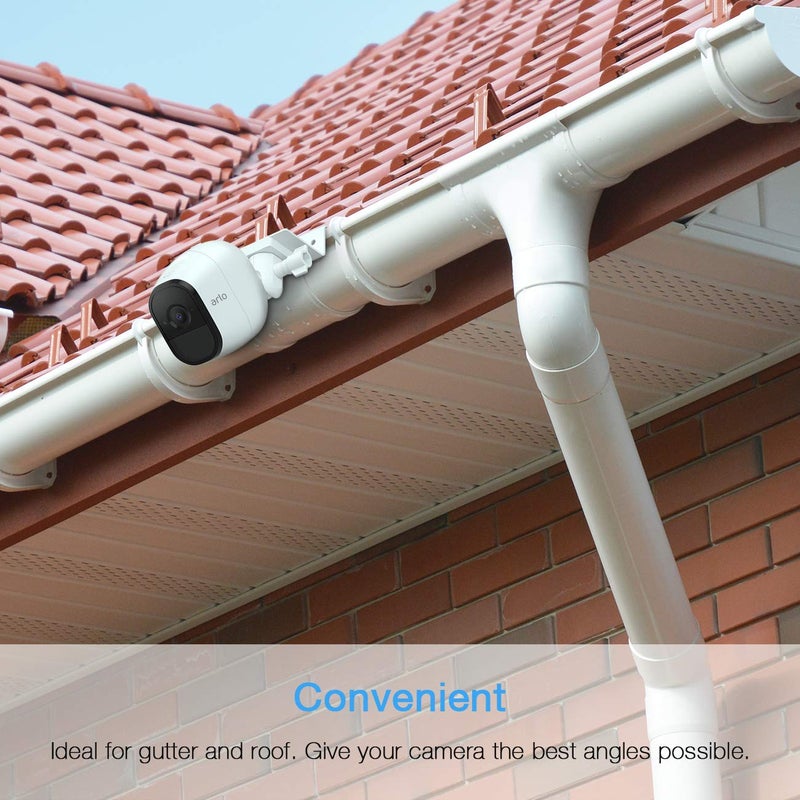 OkeMeeo Gutter Mount for eufyCam 2C/2C Pro/3C/for Arlo Essential/Pro 5S/Pro 4/Pro 3/Ultra 2 and More Security Camera with Standard 1/4'' Screw (White, 2 Pack) - Image 4